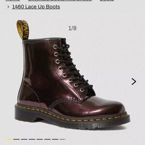 Dr. Martens Women's Shiny Burgundy 1460 Lace-Up Ankle Boots